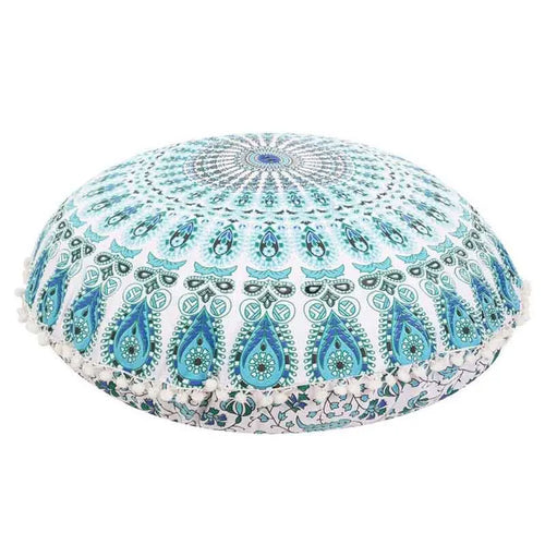 Round Mandala Tapestry Pillows Case Cover Meditation Covers Ottoman Poufs Retro Ethic Pillow Case 25