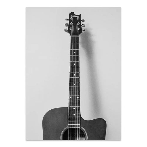 Nostalgic black and white guitar radio CD music equipment Wall Art Canvas Print Painting Decorative Picture  Room  Decoration