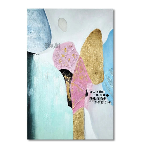 Home Wall Decoration Gold Foil Simple Abstract Oil Painting Modern Canvas Picture Hand Painted Acrylic Artwork Frameless