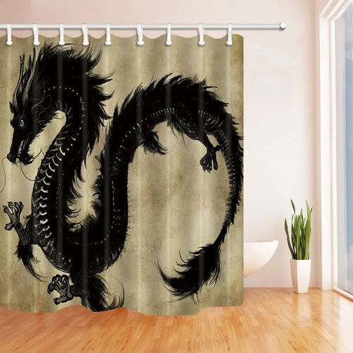 Medieval Fantasy Theme Purple Dragon Shower Curtain Magic Animals Polyester Fabric Bath Curtain Bathroom Showers Curtains Sets