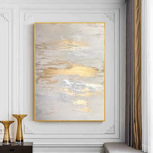 Abstract Hand Painted Oil Painting With Gold Foil On Canvas Wall Art Mural Living Room Hotel Office Interior Decoration Painting - Whatarter
