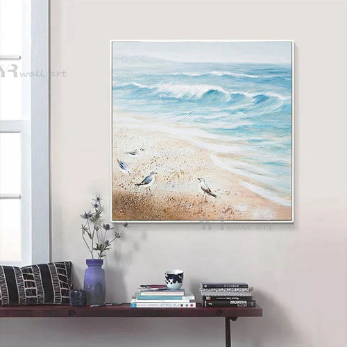 Handmade Canvas Oil Painting Wall Decor Art Poster Home Porch Hotel Office Mural Modern Acrylic Abstract Seascape Custom Picture