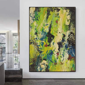 Abstract Green Rock Wall Painting For Home Decor Hand Drawn Canvas Oil Painting Hanging Poster Art Picture For Living Room Sofa - Whatarter