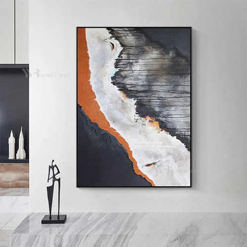 Abstract Painting Poster Nordic Gray Wall Art Picture Interior Decor Handmade Oil Painting On Canvas For Living Room Entrance