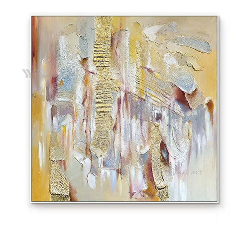 Wall Art Abstract Oil Painting Square Decor Poster Handmade Canvas Texture Mural Living Room Bedroom Restaurant Custom Picture