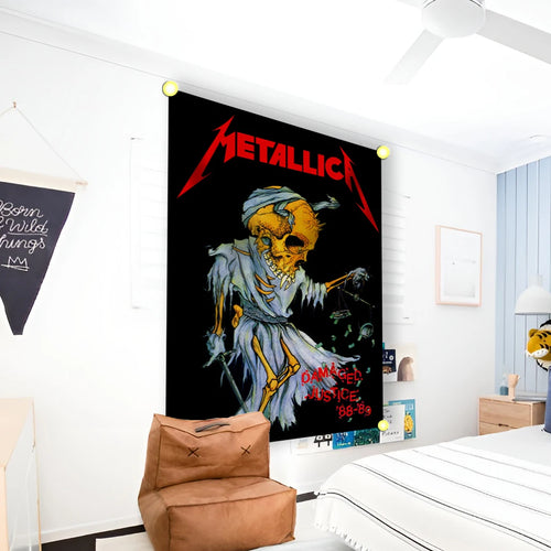 M-M Rock Band Tapestry Banner Heavy Metal Aesthetic Decoration Bedroom Decoration Aesthetic Home Accessories Art