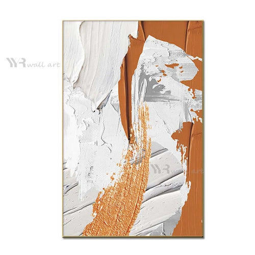 Acrylic Abstract Oil Painting Handmade Canvas Wall Artwork Decoration Pictures Modern Orange Art Hanging Posters for Hotel Home