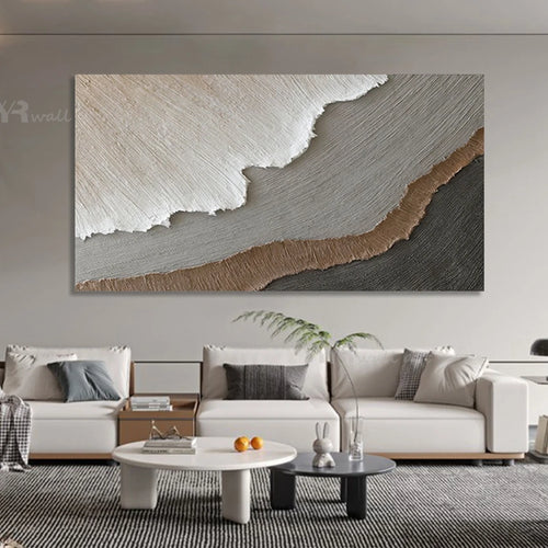 Wave Beach Abstract Texture Wall Poster House Decoration Painting Handmade Oil Painting Art Canvas Living Room Hanging Picture