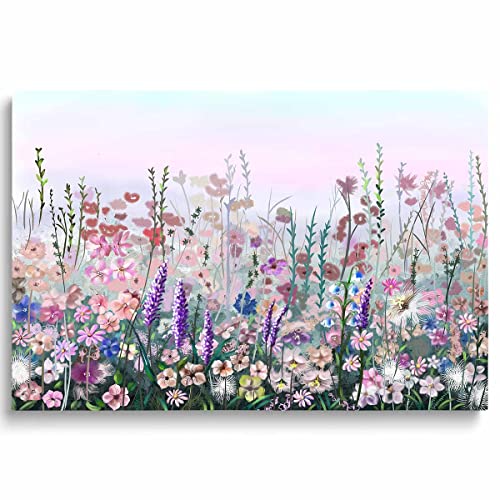 Wildflower Canvas Pink Flower Wall Art Bedroom Romantic Colorful Large Tree Framed Floral