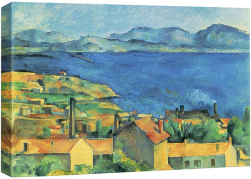 wall26 - Bay of Marseille, View from L'Estaque by Paul Cezanne - Canvas Print Wall Art Famous Painting Reproduction - 16" x 24"