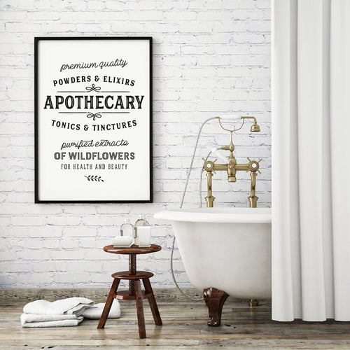 Bathroom Signs Print Vintage Bathroom Decor , Apothecary Quote Wall Art Canvas Painting Picture Rustic Sign Farmhouse Decoration