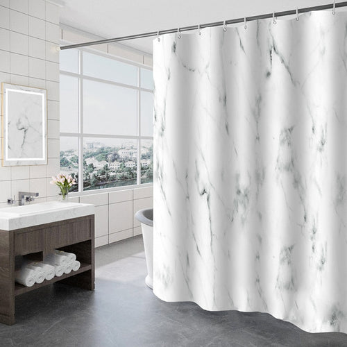 Thickened Waterproof Shower Curtain Mildew Proof Simple Bathroom Curtain Bath Cover Marbling Printed Eco-Friendly  Stocked