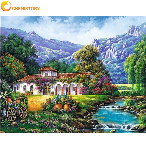 CHENISTORY DIY Painting By Numbers Wonderland Kits Landscape Picture By Numbers Acrylic Paint On Canvas Handpainted For Home Art