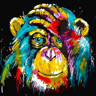 HUACAN 5D Diy Diamond Embroidery Cross Stitch Monkey Diamond Painting Full Square/round Animal Mosaic Home Decoration Gift