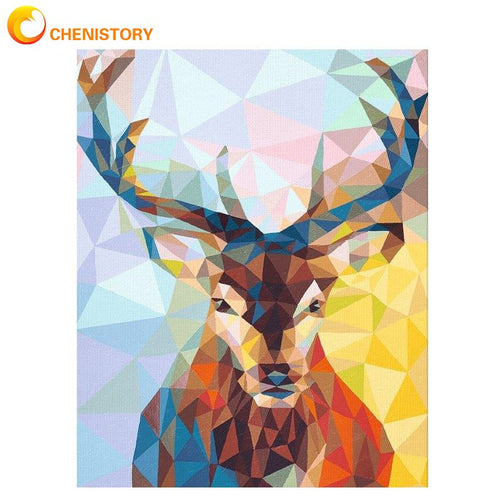 CHENISTORY Frameless Deer Animals DIY Painting By Numbers Wall Art Picture HandPainted Oil Painting For Home Decor Artwork 40x50