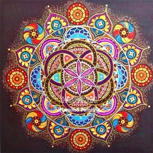 Huacan Full Square Diamond Painting Mandala 5D DIY Diamond Embroidery New Arrival Home Decor Craft Kit