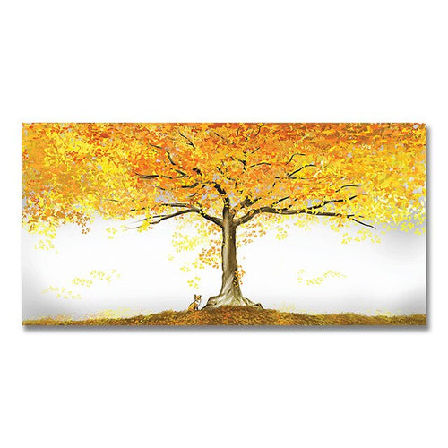 Large Size Canvas Painting Wall Art Gold Tree Painting Oil Painting Wall Poster and Print for Living Room Home Decor No Frame