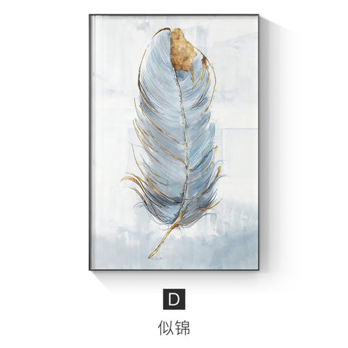 Scandinavian Flower Canvas Art Abstract Painting Print Feather Decoration Picture for Living Room Nordic Home Decor Wall Poster