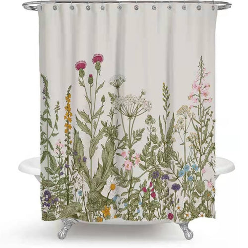 Green Tropical shower curtains Leaves Printed 3D Curtains For Bathroom Natural Plant Polyester  Waterproof Bathroom Curtains