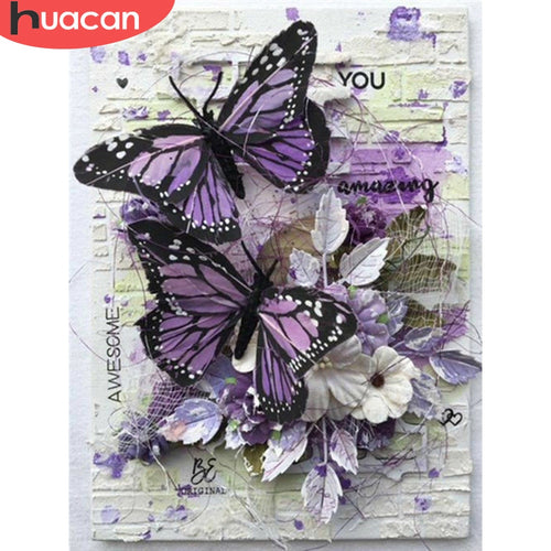 HUACAN 5d Diamond Painting New Arrivals Animal Diamond Embroidery Cross Stitch Butterfly Rhinestones Full Mosaic Home Decor