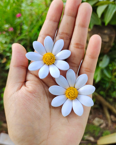 Daisy Paper Quilling Earrings - Flower Paper Quilling Earrings