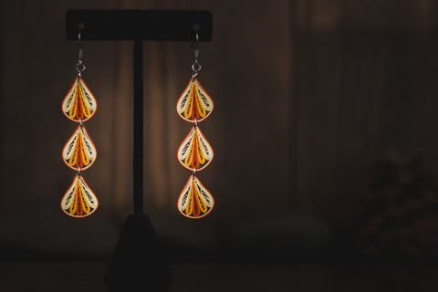 Orange Fan earrings