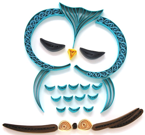 Paper Quilling Owl Artwork - Baby Nursery Room Owl Decor
