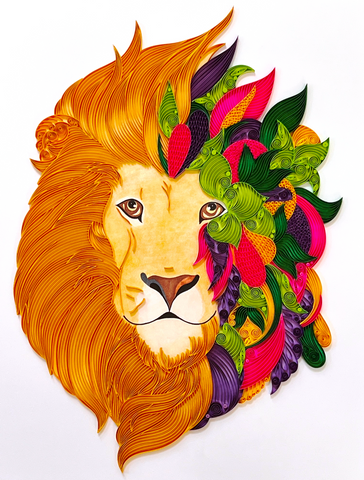 Lion Paper Quilling Art Work 