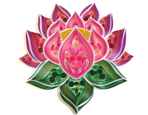 Paper Quilled Lotus Art