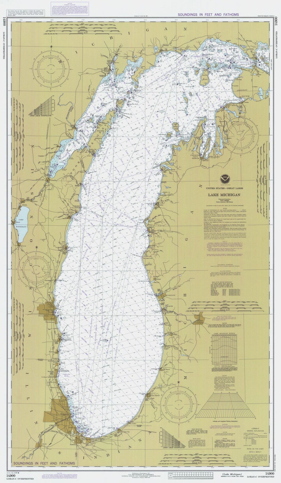 Print of Lake Michigan Poster on Vintage Visualizations