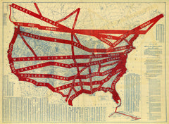 Official Map Of American And Canadian Airways And Aerial Mail Routes