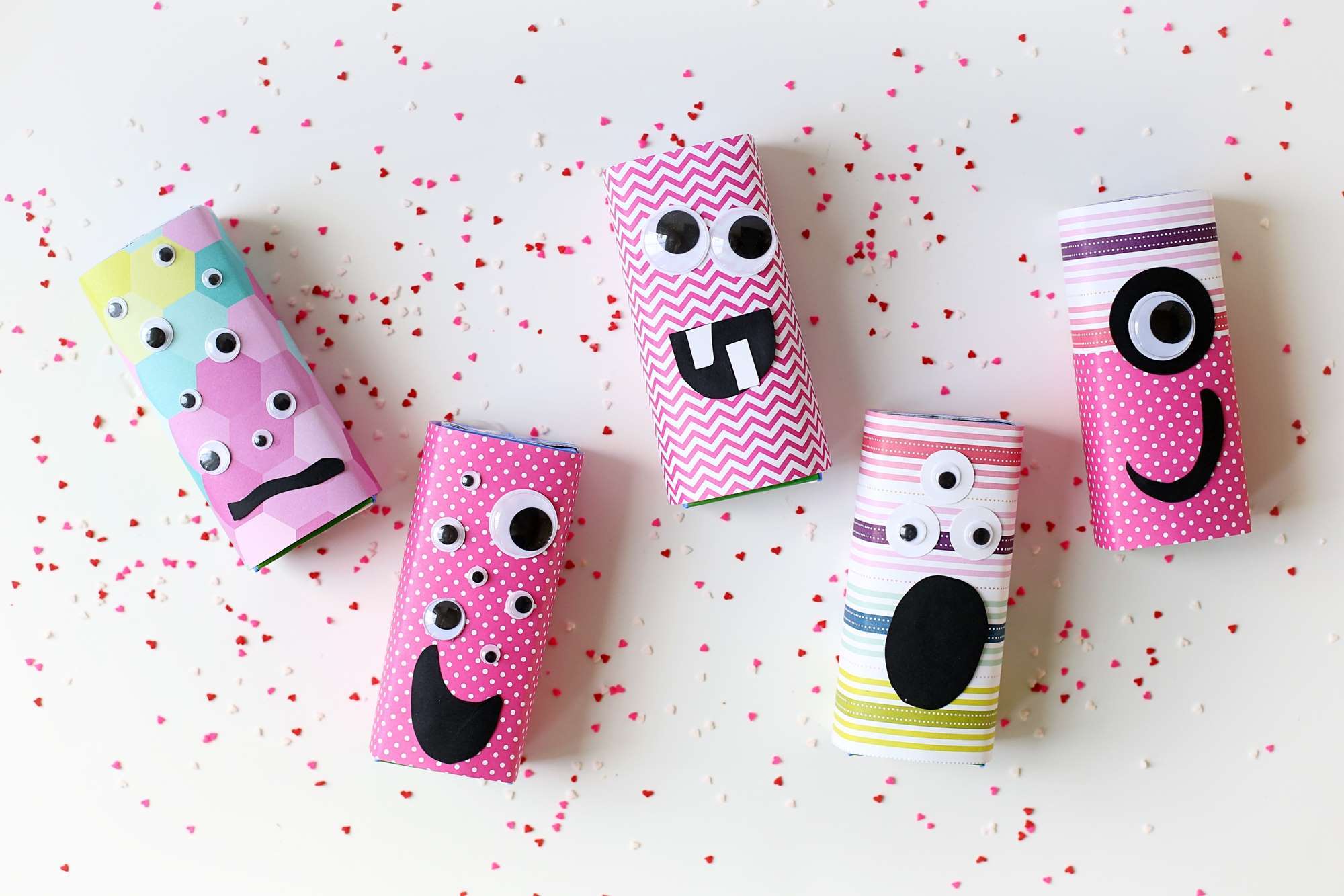 Friendly Monster Valentine Juice Box Craft