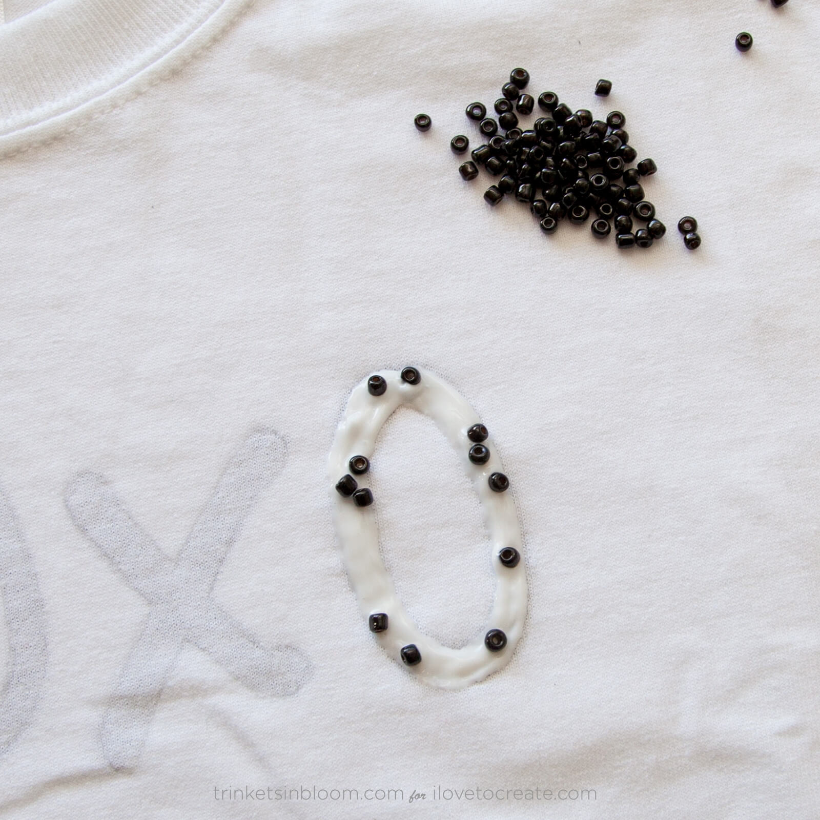 How to glue beads to a shirt; DIY Beaded Tee