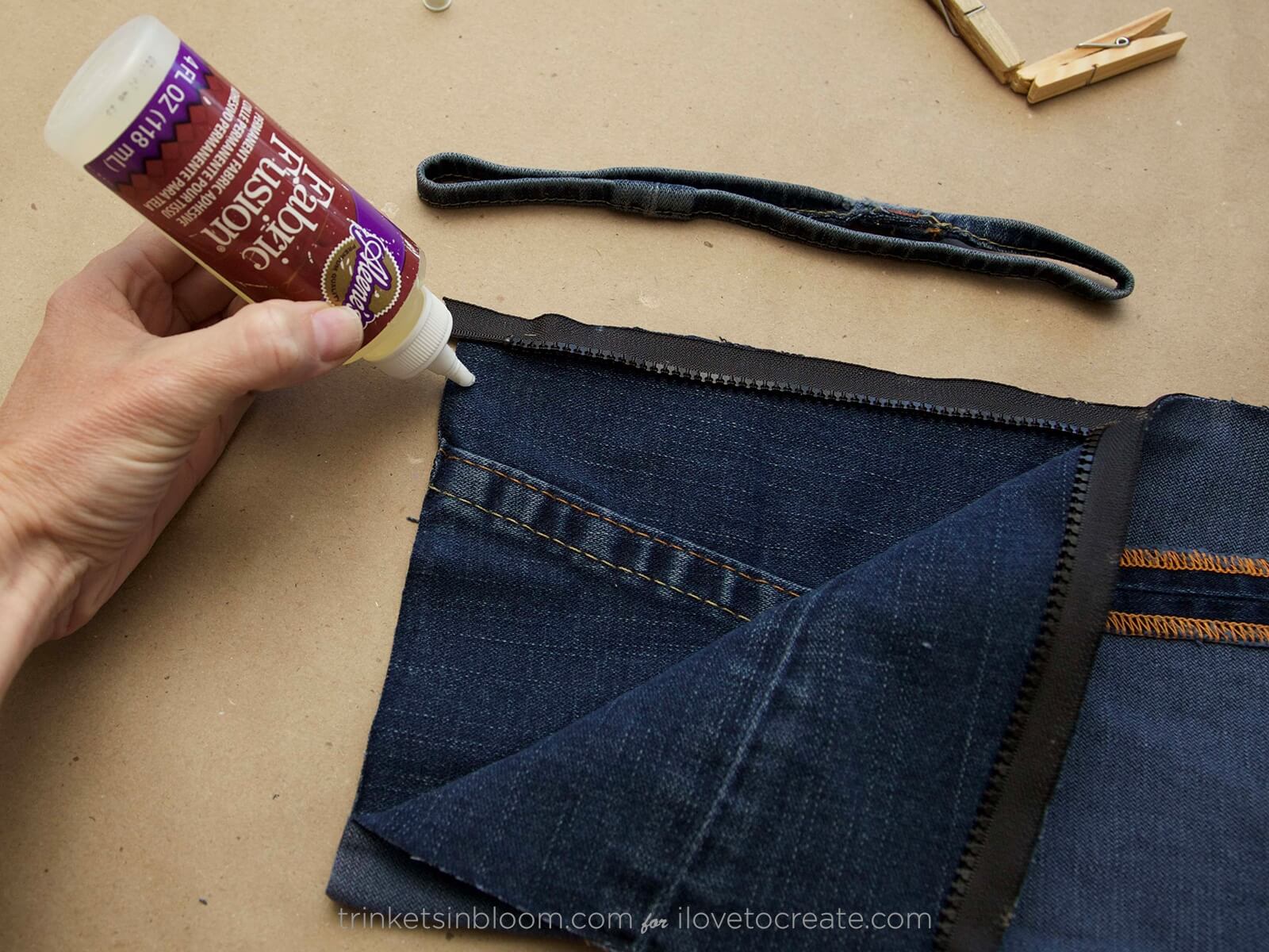 How to Glue Fabric to Fabric - No Sew DIY Denim Clutch