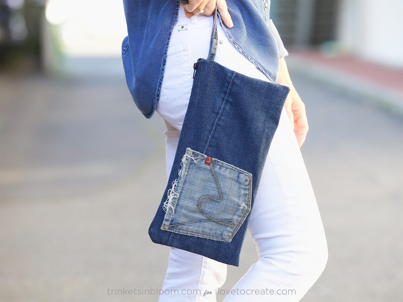 How to Glue Fabric to Fabric - No Sew DIY Denim Clutch