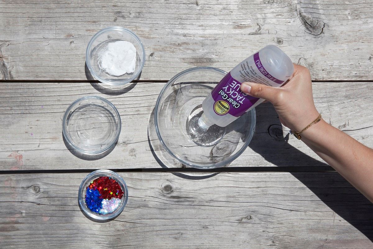 Red, White and Blue Glitter Slime