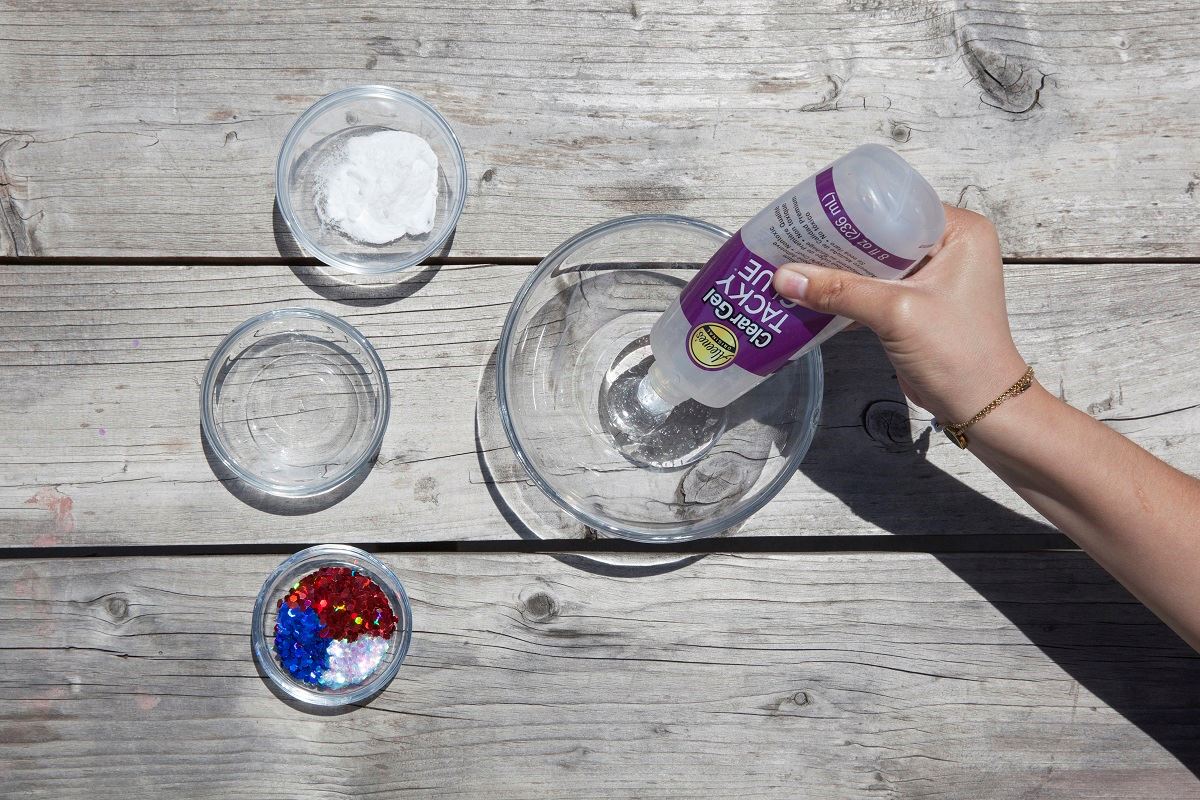 Red, White and Blue Glitter Slime