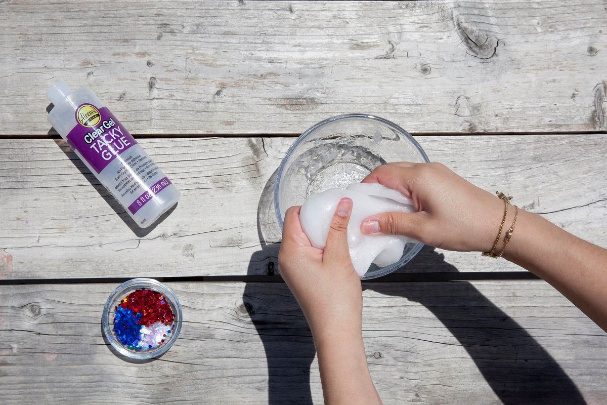 Red, White and Blue Glitter Slime