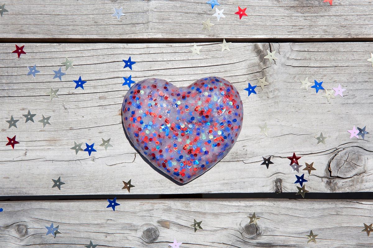 Red, White and Blue Glitter Slime