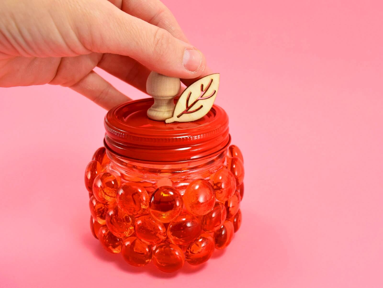 DIY Glass Gem Apple Mason Jar