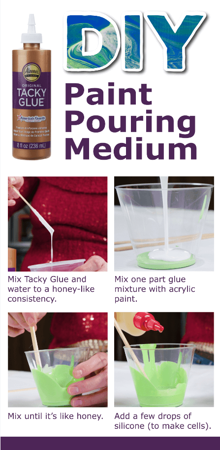 Tacky Glue as Paint Pouring Medium