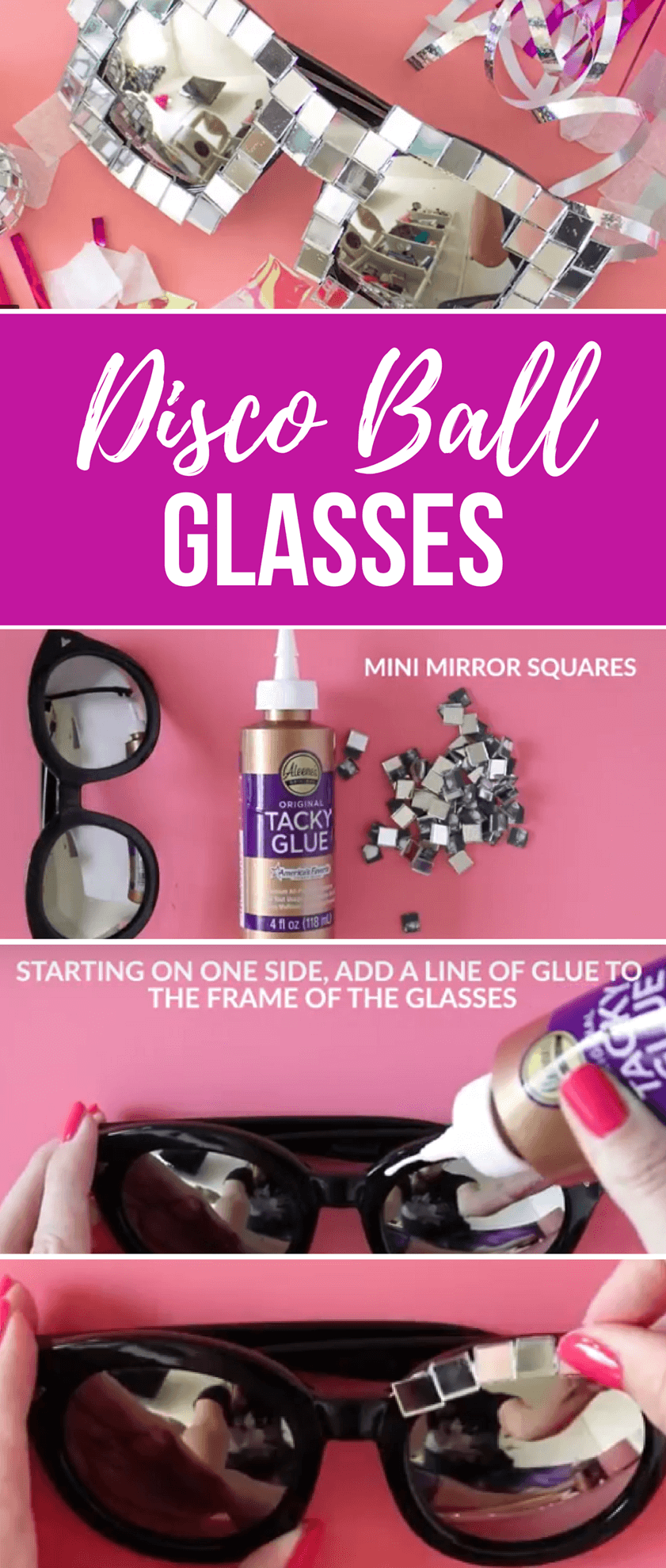 DIY Disco Ball Glasses for NYE