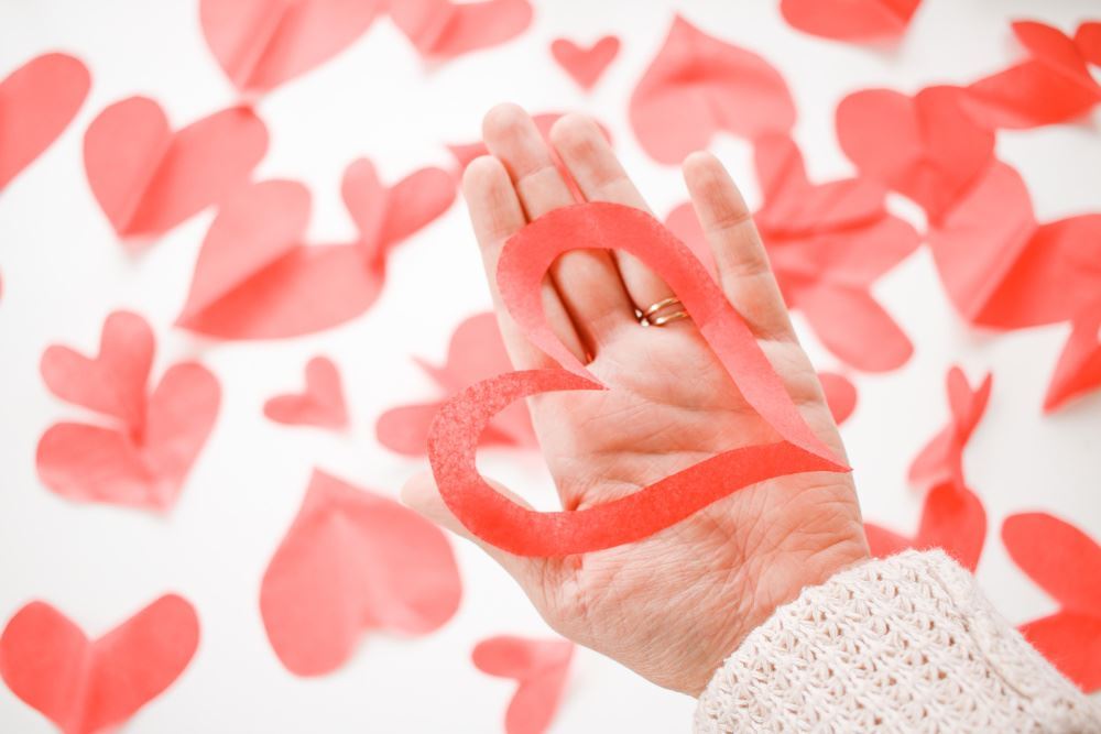 Aleene's Rainbow Paper Hearts Window Display - cut out hearts