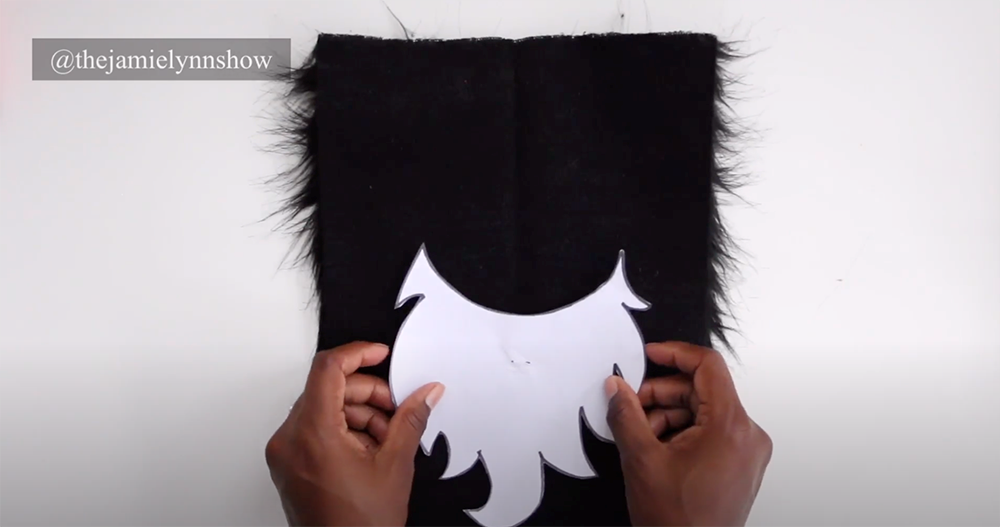 Cut out pirate beard from faux fur