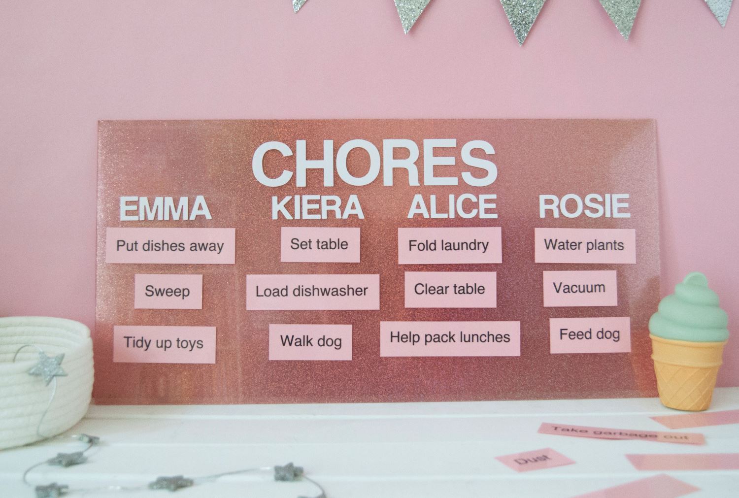 Glittery Household Chores List