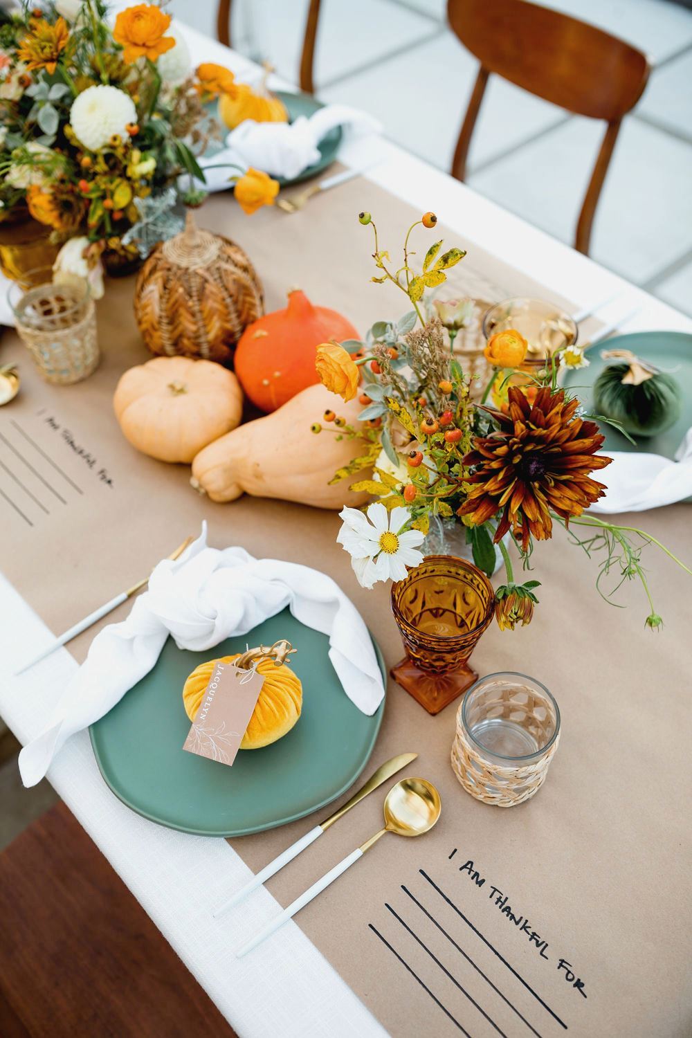 Display your velvet pumpkins for Thanksgiving