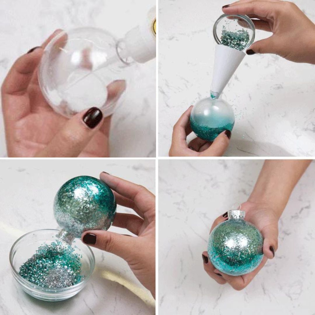 ombre glitter ornament