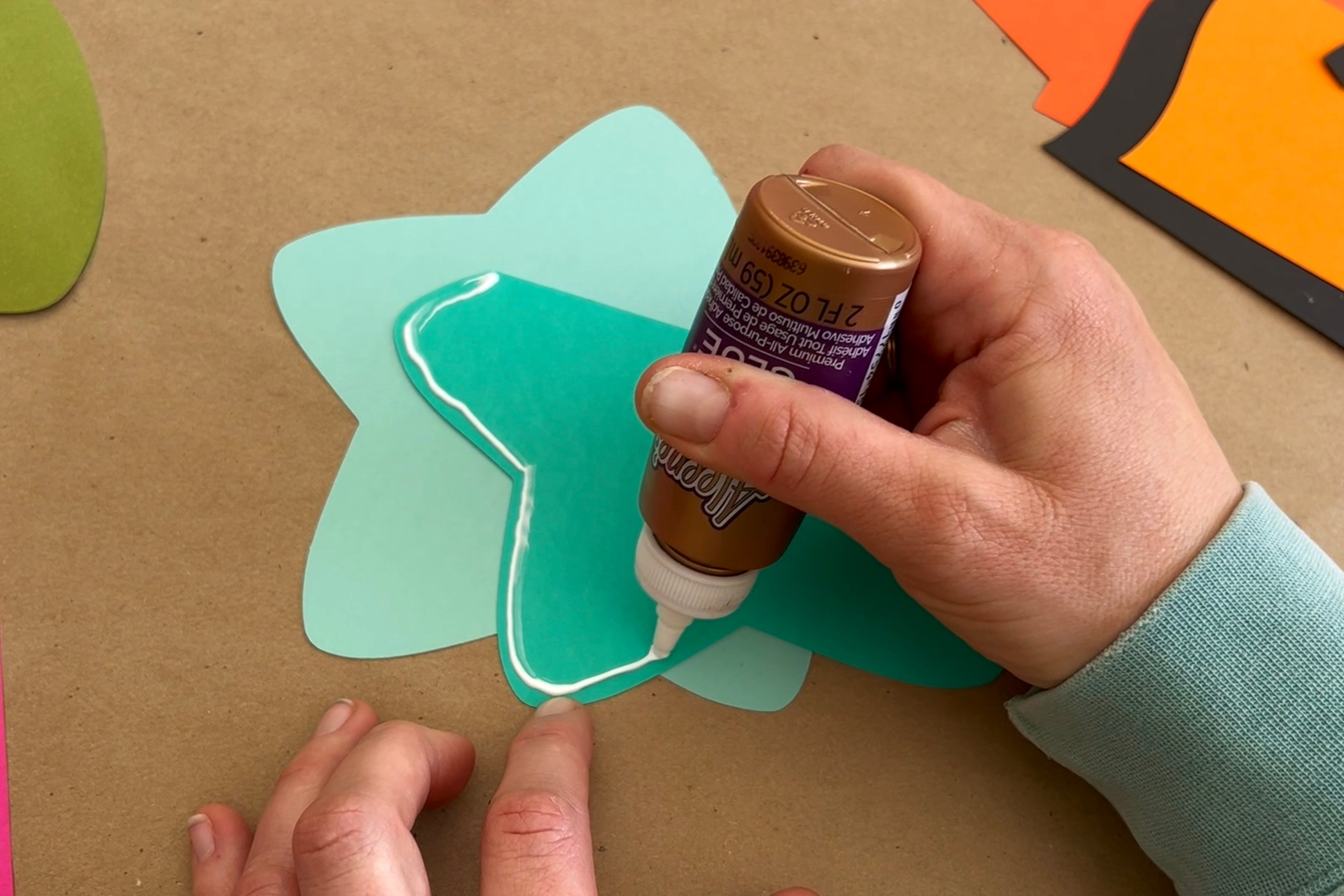 Apply Tacky Glue to DIY gift card holder