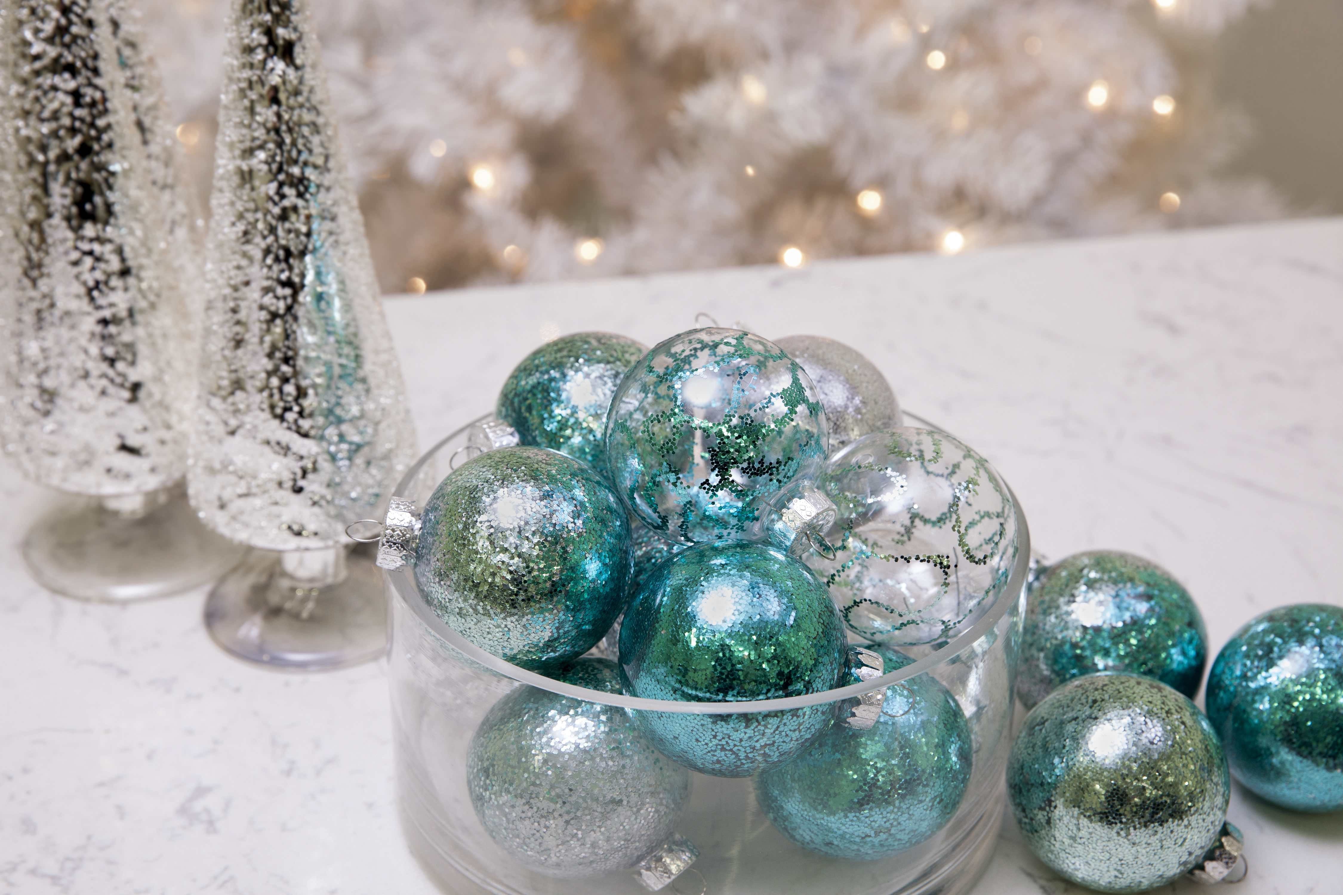 DIY glitter ornaments glass craft