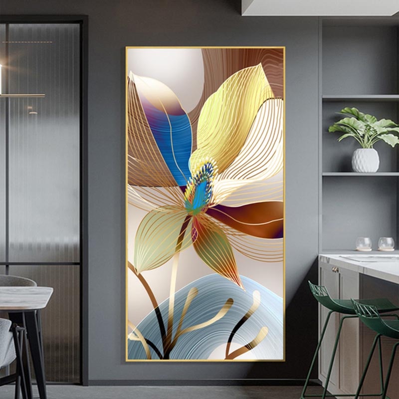 Abstract Flowers Painting | Hera Design, 50x100cm / A